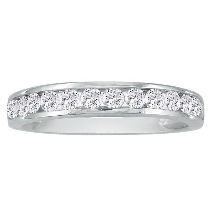 1/2 Carat Diamond Wedding Band In 14 Karat White Gold (G-H, I1-I2)