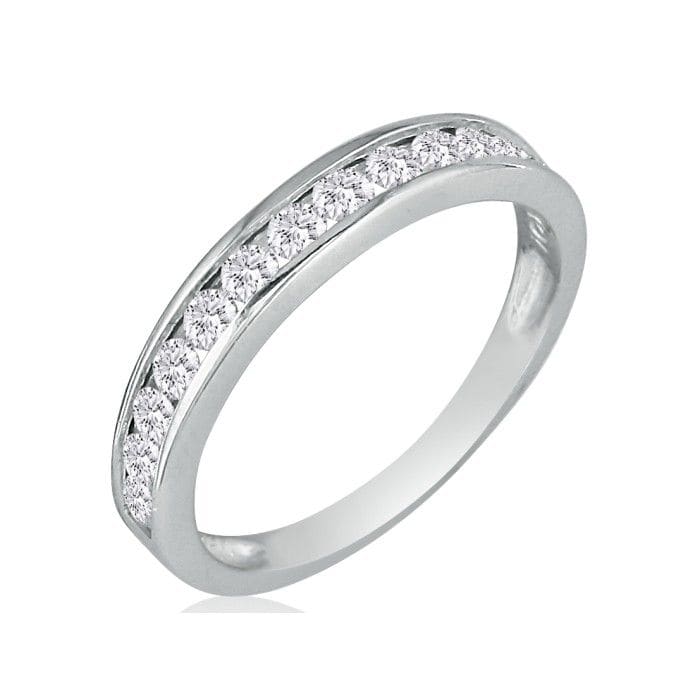 1/2 Carat Diamond Wedding Band In 14 Karat White Gold