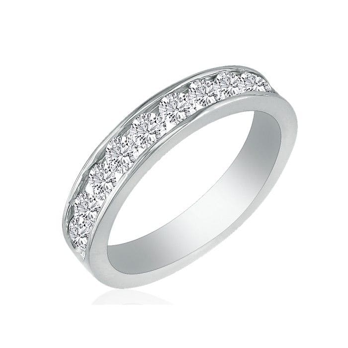 1 Carat Diamond Wedding Band In 14 Karat White Gold