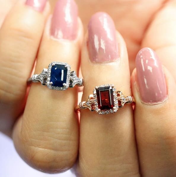 1 1/2 Carat Sapphire and Halo Diamond Vintage Ring In 14 Karat White Gold