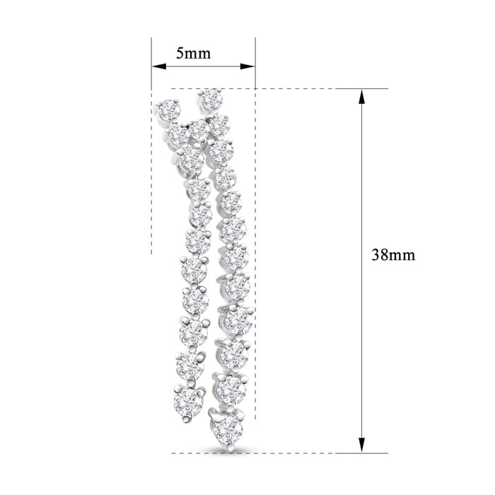 4 Carat Diamond Drop Earrings In 14 Karat White Gold