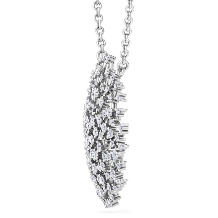 2 1/2 Carat Lab Grown Diamond Medallion Necklace In 14K White Gold, 18 Inches