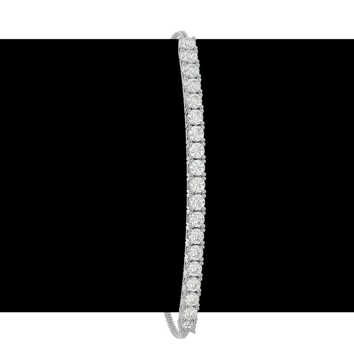 4 Carat Lab Grown Diamond Bolo Tennis Bracelet In 14 Karat White Gold, Adjustable 6-9 inches