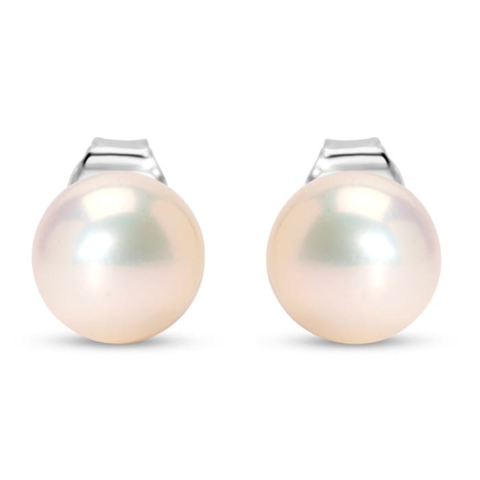 6mm Cultured Pearl Stud Earrings in 14 Karat White Gold