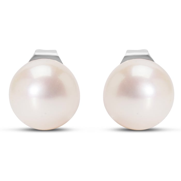 7mm Cultured Pearl Stud Earrings in 14 Karat White Gold