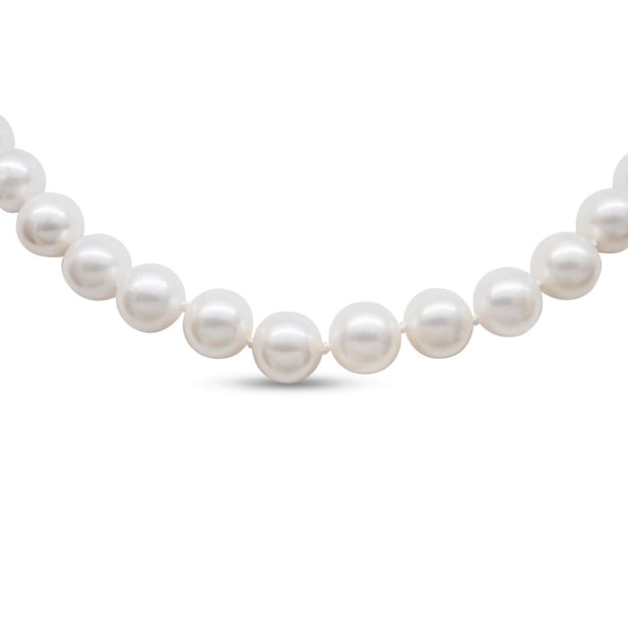 30 inch 8mm AA+ Pearl Necklace With 14K Yellow Gold Clasp
