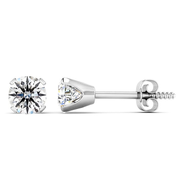 Nearly 1 Carat Lab-Grown Diamond Stud Earrings In 14 Karat White Gold