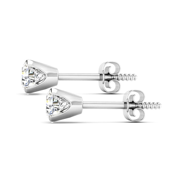 Nearly 1 Carat Lab-Grown Diamond Stud Earrings In 14 Karat White Gold
