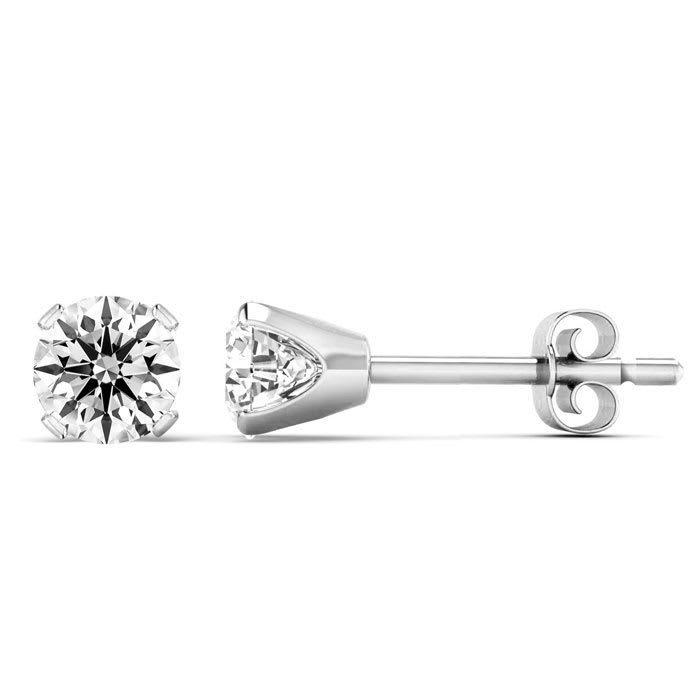 Nearly 3/4 Carat Lab-Grown Diamond Stud Earrings In White Gold