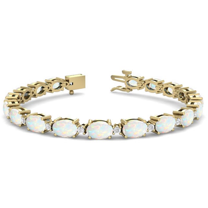 Opal bracelet yellow gold top