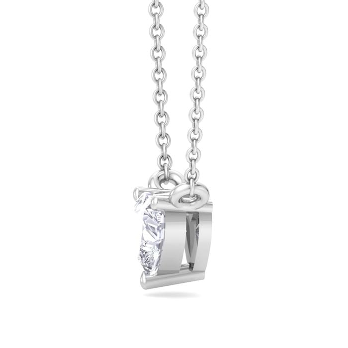 1/3 Carat Heart Shape Lab Grown Diamond Solitaire Necklace In 14 Karat White Gold