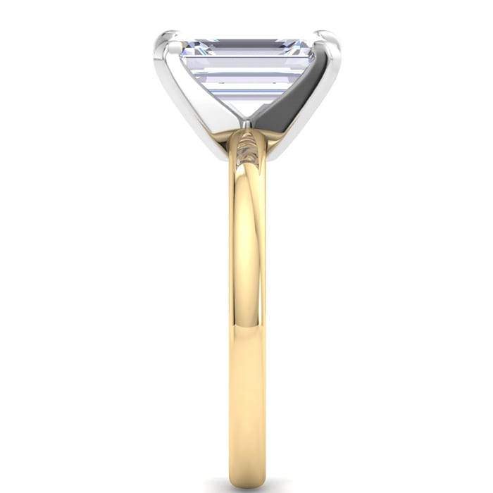 3 Carat Emerald Cut Lab Grown Diamond Ring In 14K Yellow Gold, Solitaire