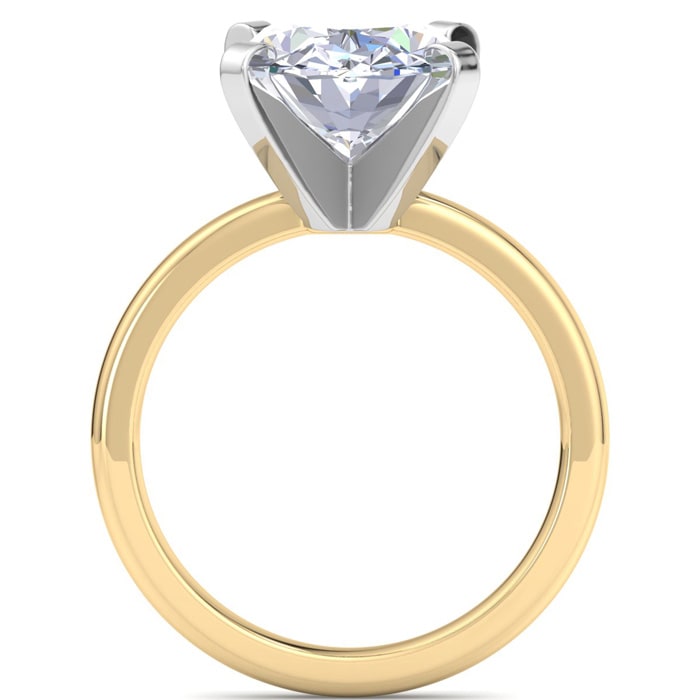 5 Carat Oval Shape Lab Grown Diamond Ring In 14K Yellow Gold, Solitaire