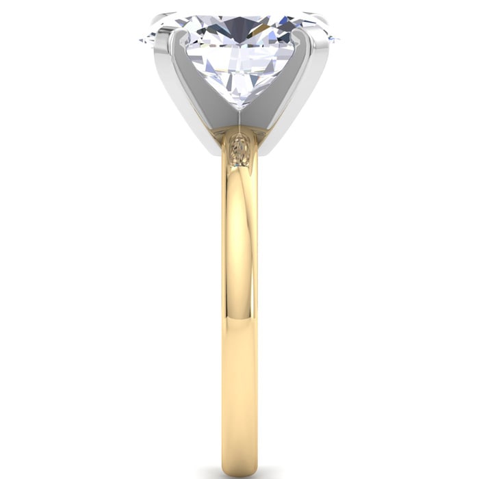 5 Carat Oval Shape Lab Grown Diamond Ring In 14K Yellow Gold, Solitaire