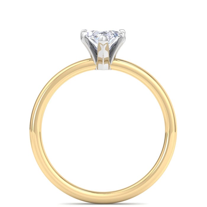 1 Carat Marquise Shape Lab Grown Diamond Ring In 14K Yellow Gold, Solitaire