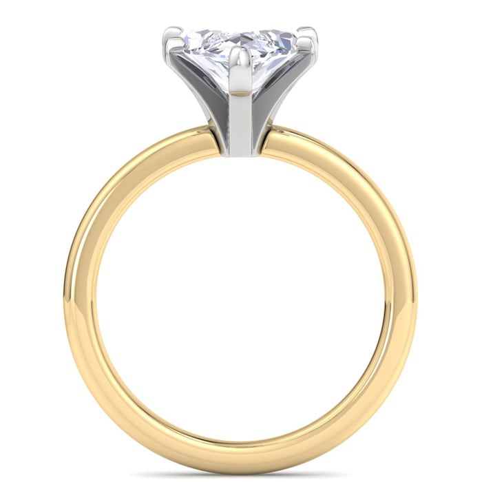 3 Carat Marquise Shape Lab Grown Diamond Ring In 14K Yellow Gold, Solitaire