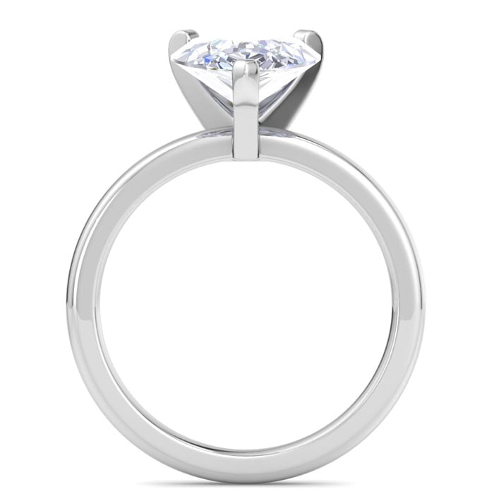 4 Carat Pear Shape Lab Grown Diamond Ring In 14K White Gold, Solitaire