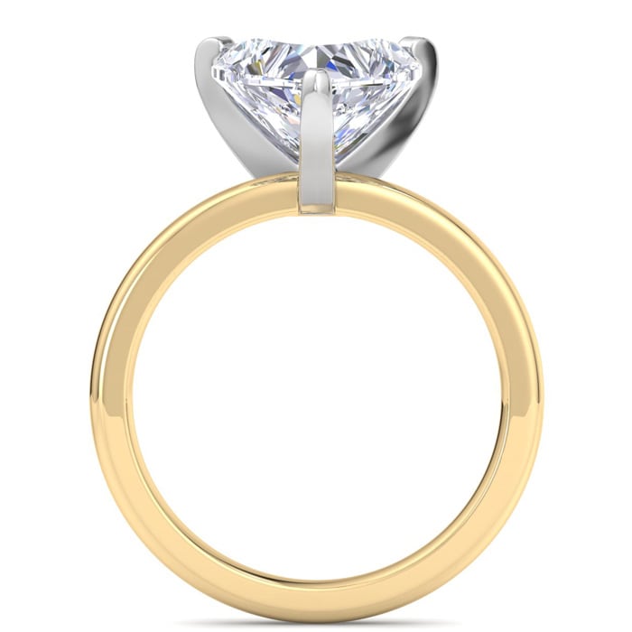 3 Carat Heart Shape Lab Grown Diamond Ring In 14K Yellow Gold, Solitaire
