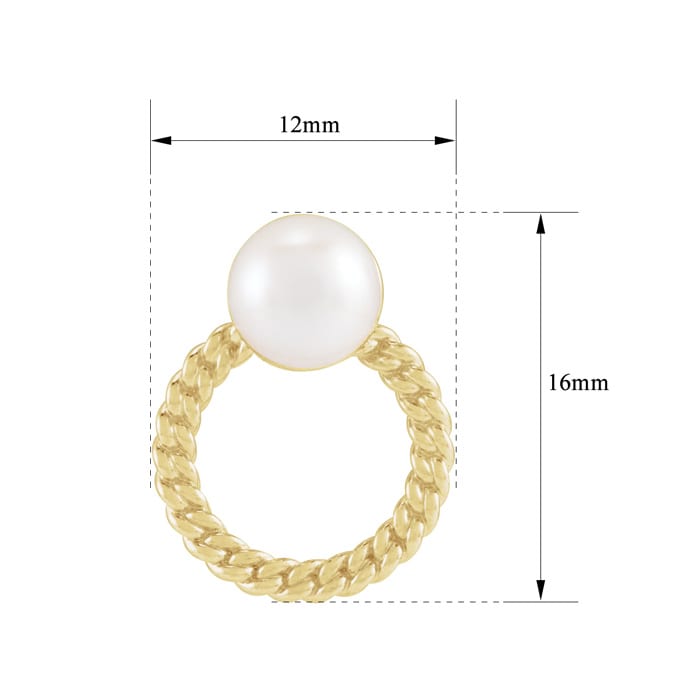 Pearl Drop Earrings With 6MM Akoya Pearls In 14 Karat Yellow Gold, 1/2 Inch