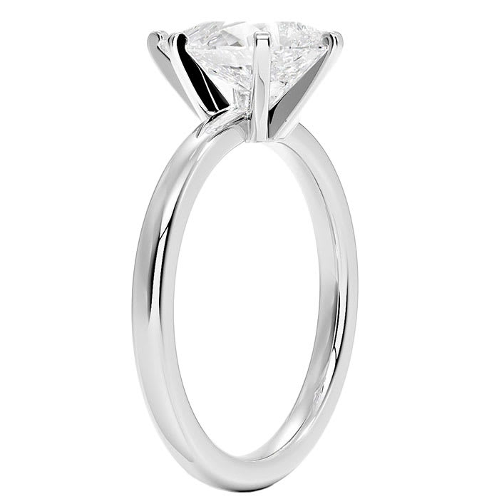 14 Karat White Gold Semi Mount for 2 Carat Pear Diamond