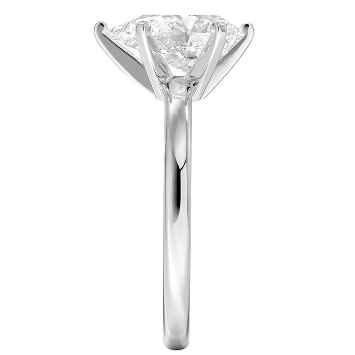 14 Karat White Gold Semi Mount for 2 Carat Pear Diamond