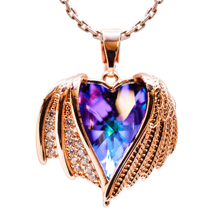 1/2 Dozen InfiniLove Roses In Giftable Box With Crystal Alexandrite Heart Necklace and Polishing Cloth