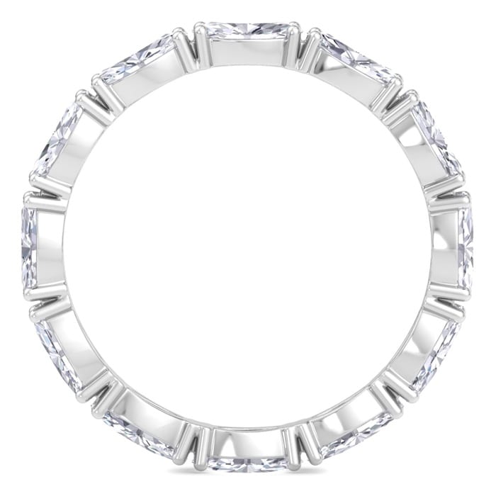 2 Carat Marquise Shape Lab Grown Diamond Eternity Ring In 14 Karat White Gold, Ring Size 9