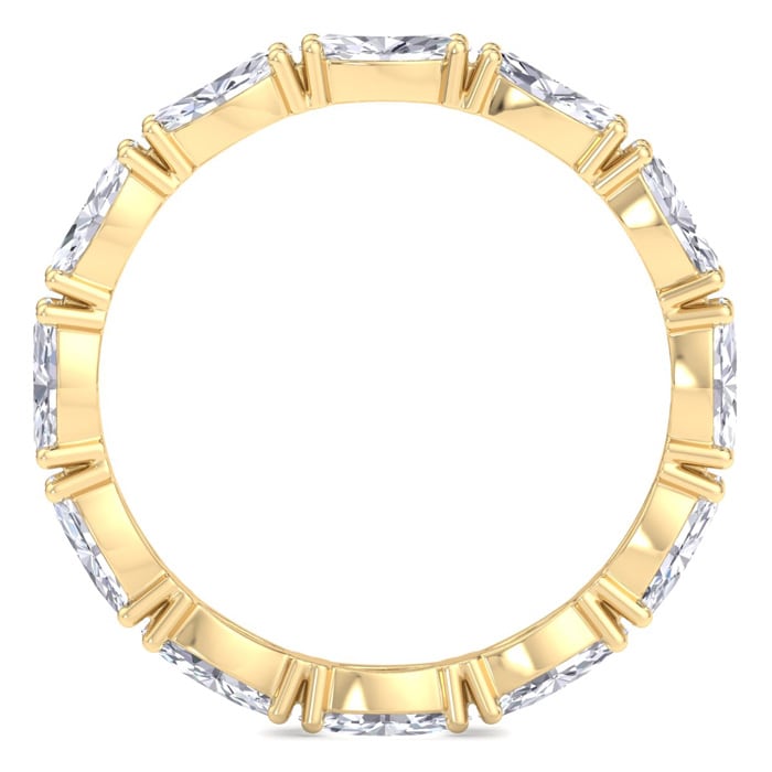 1 3/4 Carat Marquise Shape Lab Grown Diamond Eternity Ring In 14 Karat Yellow Gold, Ring Size 7