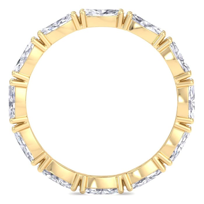 2 Carat Marquise Shape Lab Grown Diamond Eternity Ring In 14 Karat Yellow Gold, Ring Size 9