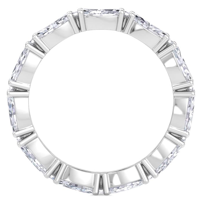 2 3/4 Carat Marquise Shape Lab Grown Diamond Eternity Ring In 14 Karat White Gold, Ring Size 8.5
