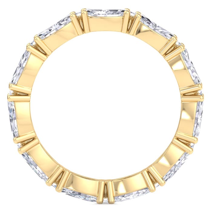 2 1/2 Carat Marquise Shape Lab Grown Diamond Eternity Ring In 14 Karat Yellow Gold, Ring Size 5.5