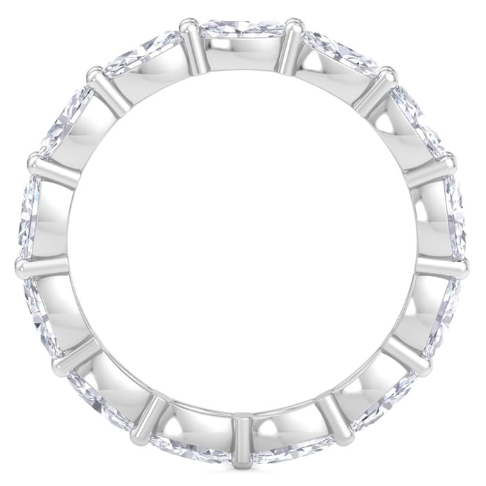 2 1/2 Carat Oval Shape Lab Grown Diamond Eternity Ring In 14 Karat White Gold, Ring Size 6
