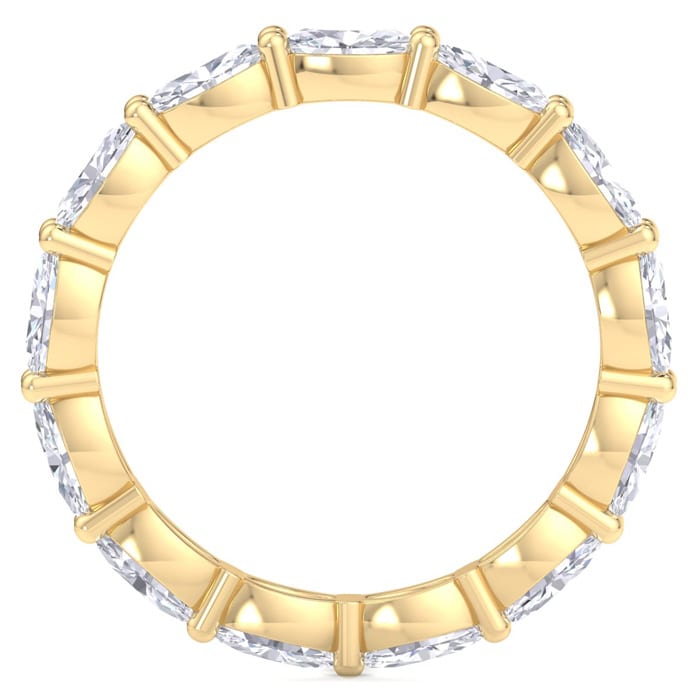 2 1/2 Carat Oval Shape Lab Grown Diamond Eternity Ring In 14 Karat Yellow Gold, Ring Size 7
