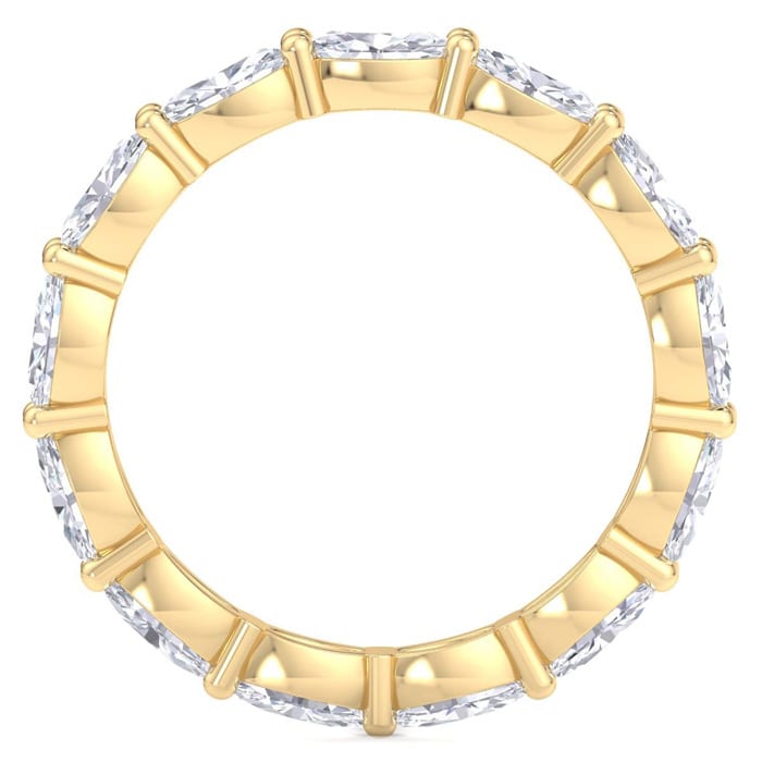 2 3/4 Carat Oval Shape Lab Grown Diamond Eternity Ring In 14 Karat Yellow Gold, Ring Size 9
