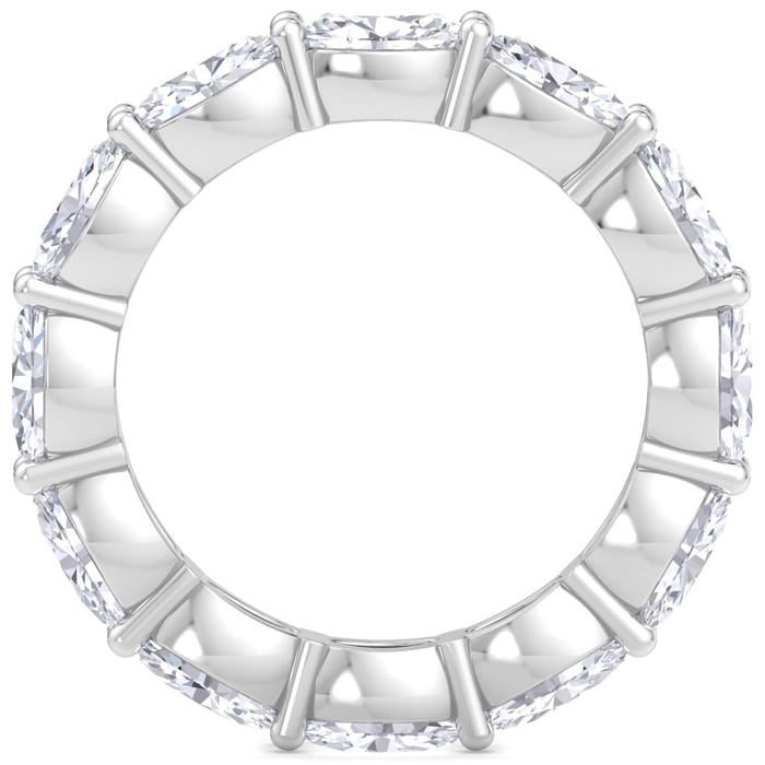 4 3/4 Carat Oval Shape Lab Grown Diamond Eternity Ring In 14 Karat White Gold, Ring Size 7