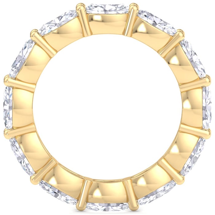 4 Carat Oval Shape Lab Grown Diamond Eternity Ring In 14 Karat Yellow Gold, Ring Size 4.5
