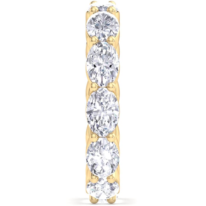 4 1/2 Carat Oval Shape Lab Grown Diamond Eternity Ring In 14 Karat Yellow Gold, Ring Size 6.5