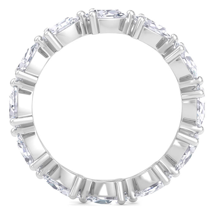2 3/4 Carat Pear Shape Lab Grown Diamond Eternity Ring In 14 Karat White Gold, Ring Size 6