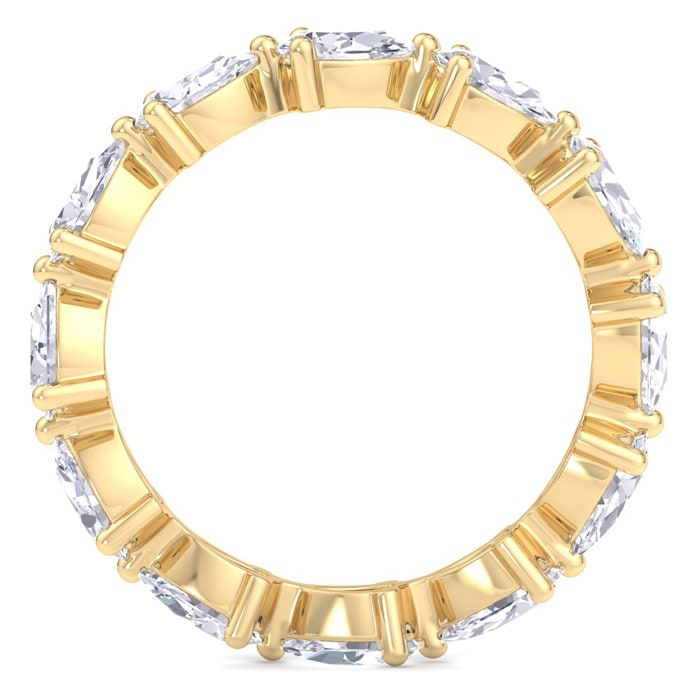 3 1/4 Carat Pear Shape Lab Grown Diamond Eternity Ring In 14 Karat Yellow Gold, Ring Size 8.5