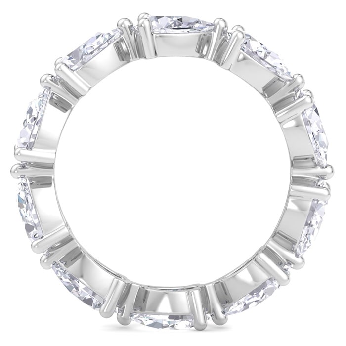 4 Carat Pear Shape Lab Grown Diamond Eternity Ring In 14 Karat White Gold, Ring Size 5.5