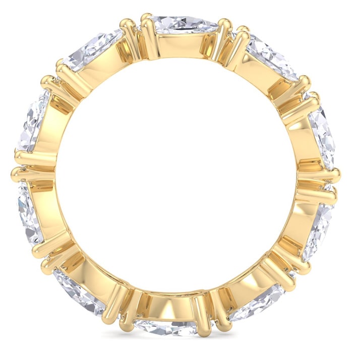 4 Carat Pear Shape Lab Grown Diamond Eternity Ring In 14 Karat Yellow Gold, Ring Size 7