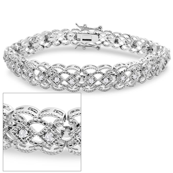 Exclusive Closeout New 1 2 Carat Diamond Wave Bracelet 7 Inches