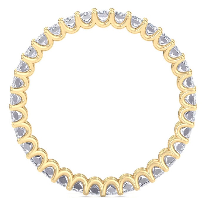 2 1/3 Carat Princess Cut Lab Grown Diamond Eternity Ring In 14 Karat Yellow Gold, Ring Size 4.5