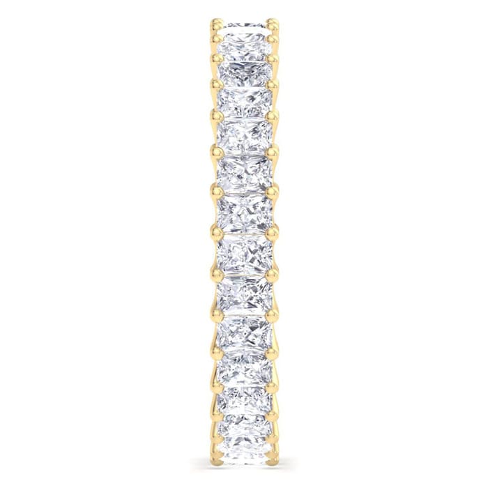 2 1/3 Carat Princess Cut Lab Grown Diamond Eternity Ring In 14 Karat Yellow Gold, Ring Size 4.5