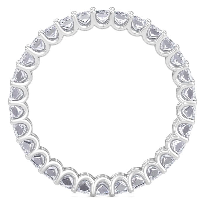 3 1/2 Carat Princess Cut Lab Grown Diamond Eternity Ring In 14 Karat White Gold, Ring Size 6