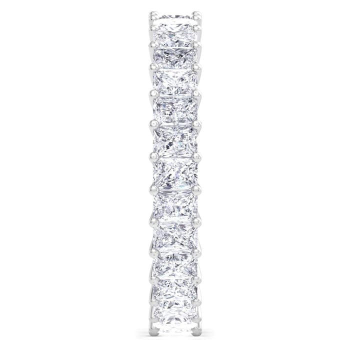 3.60 Carat Princess Cut Lab Grown Diamond Eternity Ring In 14 Karat White Gold, Ring Size 7