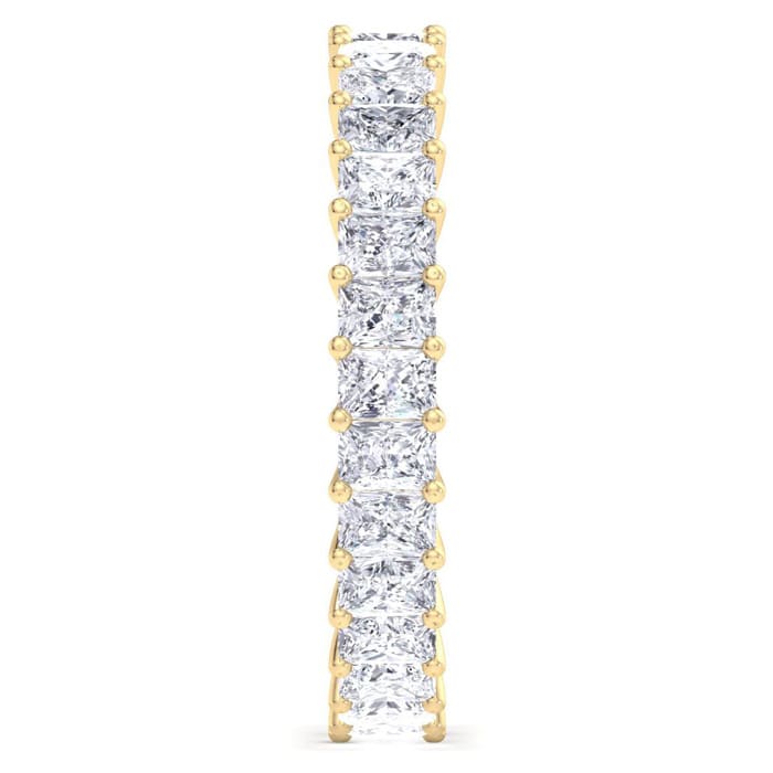 3.15 Carat Princess Cut Lab Grown Diamond Eternity Ring In 14 Karat Yellow Gold, Ring Size 4.5