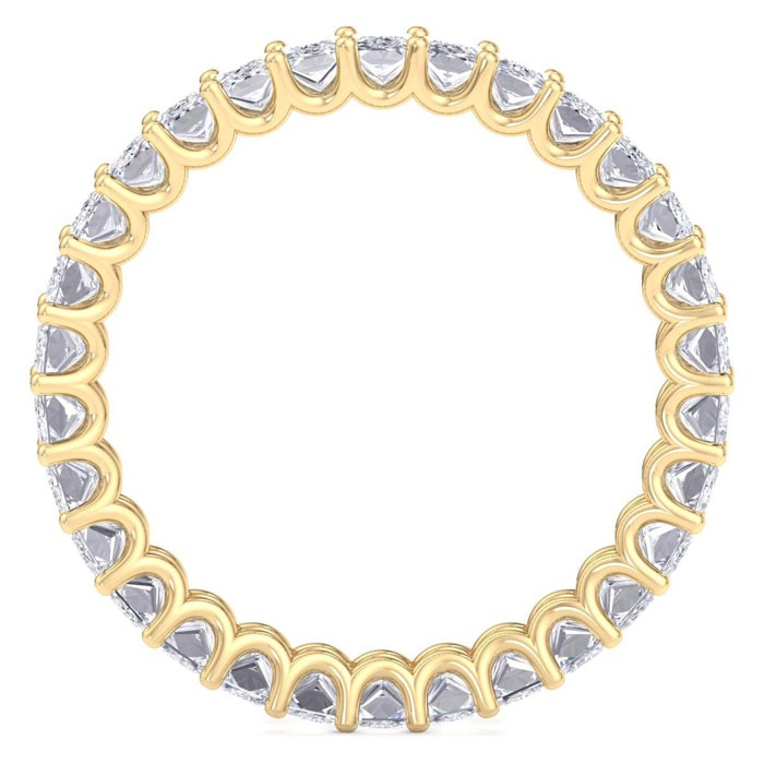 3 1/2 Carat Princess Cut Lab Grown Diamond Eternity Ring In 14 Karat Yellow Gold, Ring Size 6