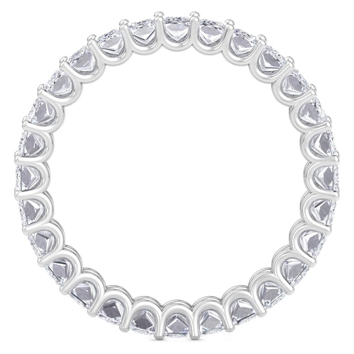 4 Carat Princess Cut Lab Grown Diamond Eternity Ring In 14 Karat White Gold, Ring Size 4