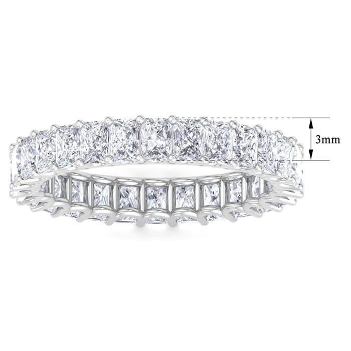 4.60 Carat Princess Cut Lab Grown Diamond Eternity Ring In 14 Karat White Gold, Ring Size 7.5
